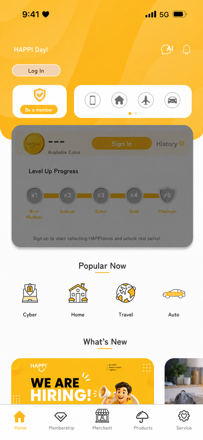 HAPPI App screen